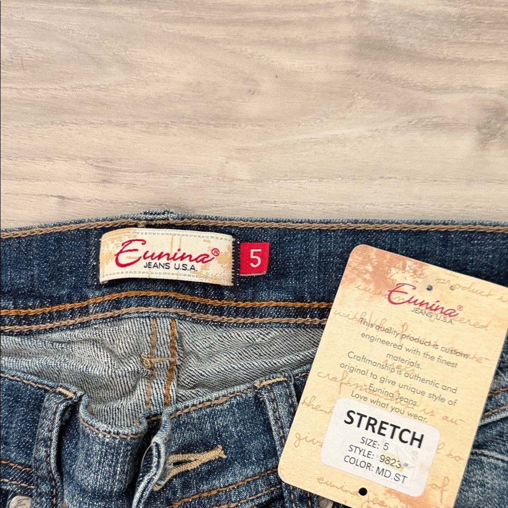 Eunina Dark Blue Distressed Skinny Jeans - Picture 2 of 7